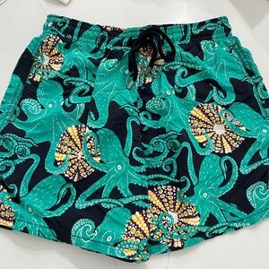 VILEBREQUIN Moorea Octopus Swim Trunks Bathing Suit Green Size L